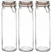 Argon Tableware Glass Spaghetti Jars - 2L/70.3oz - Set of 6 in Clear
