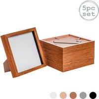 Nicola Spring 3D Box Photo Frames - 8 x 8 - Pack of 5 in Dark Brown