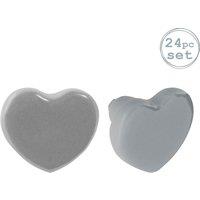 Nicola Spring Ceramic Cabinet Knobs Heart - Pack of 24 in Grey | Size: 1000mm x 500mm