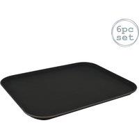Argon Tableware Rectangular Non-Slip Serving Trays 45 x 35cm Black Pack of 6 | Size: 45 x 35 cm
