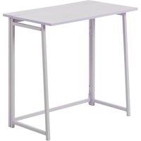 Harbour Housewares Wooden Folding Desk - PC Laptop Computer Workstation Foldable Desk in Lilac
