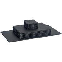 Argon Tableware 13pc Rectangle Slate Placemats & Coasters Set - Natural Table Mats in Grey