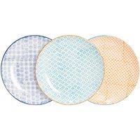 Nicola Spring Hand-Printed Dinner Plates - 25.5cm - Pack of 6