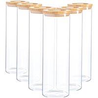 Argon Tableware Glass Storage Jars with Wooden Lids 2 Litre Pack of 6 in Clear