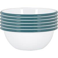 Argon Tableware 16cm White Enamel Bowls - Set of 12 in Green