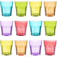 Rink Drink Coloured Water Glasses - 305ml - 6 Colours - Pack of 12