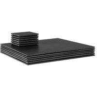 Argon Tableware 12 Piece Linea Square Slate Placemats & Coasters Set 10cm in Grey