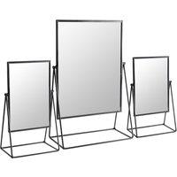 Harbour Housewares 3pc Dressing Table Mirror Set - Makeup Tabletop Cosmetic Bathroom Mirror in Black