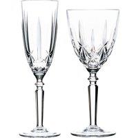 RCR Crystal Orchestra Cut Glass Wine Glasses & Champagne Flutes 290ml, 200ml 12pc Set in Clear