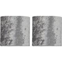 First Choice Lighting Set of 2 Grey Crushed Velvet 15.5cm Table Lamp Shades