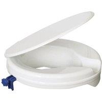 Loops Plastic Raised Toilet Seat with Lid - 2 Inch Height - Fits Most UK Toilet Bowls