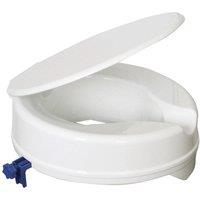 Loops Plastic Raised Toilet Seat with Lid - 4 Inch Height - Fits Most UK Toilet Bowls