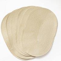 D-C-Fix Wipe Clean Woven Oval Placemats Almond in Beige | Size: 6 Pack