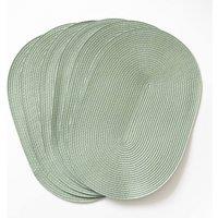 D-C-Fix Wipe Clean Woven Oval Placemats Sage Green | Size: 6 Pack