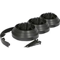 Harbour Housewares 30m Flexible Plastic Lawn Edging Path Grass Border with Plastic Pegs in Black