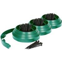 Harbour Housewares 30m Flexible Plastic Lawn Edging Path Grass Border with Plastic Pegs in Green