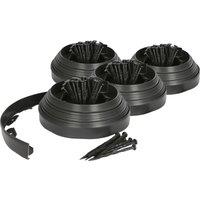 Harbour Housewares 40m Flexible Plastic Lawn Edging Path Grass Border with Plastic Pegs in Black