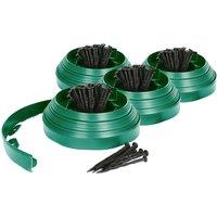 Harbour Housewares 40m Flexible Plastic Lawn Edging Path Grass Border with Plastic Pegs in Green