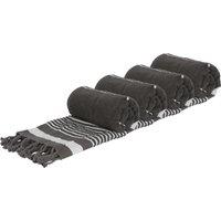 Nicola Spring 100% Cotton Bath Towel Turkish Style Hamman Blanket Bath Sheet - 160 x 90cm (x4) in Charcoal