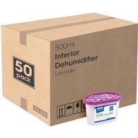 Harbour Housewares 50x Interior Dehumidifiers - 500ml - Lavender - Home Moisture Absorber Trap in Purple