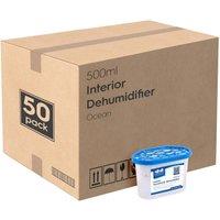 Harbour Housewares 50x Interior Dehumidifiers - 500ml - Ocean - Home Moisture Absorber Trap in Blue