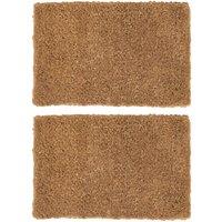 Nicola Spring Premium Handmade Coir Door Mats - 90 x 60cm - Set of 2 in Brown | Size: 90 cm x 60 cm