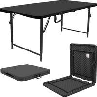 Harbour Housewares Height Adjustable Folding Trestle Table - 120cm (4ft) in Black