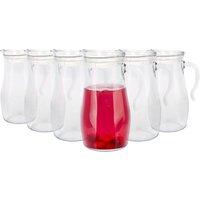LAV 1.8L Misket Glass Water Jugs with Silicone Lid - Pack of 6 in Clear | Size: 6 Pack