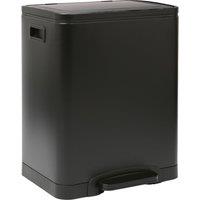 Harbour Housewares Stainless Steel Double Kitchen Pedal Bin - 30L (2 x 15L) in Black