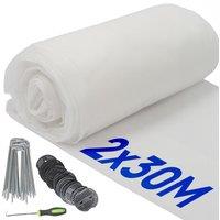 Harbour Housewares Plant Frost Protection Set with Pegs & Plates - 2M x 30M (3 Rolls) in White