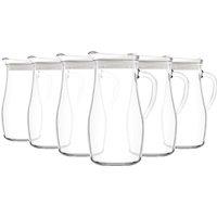 LAV 6x 1.8L Misket Glass Water Jug with White Silicone Lid Pitcher Bottle in Clear