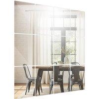 Harbour Housewares Self Adhesive Glass Wall Mirrors - 30 x 40cm - Pack of 12 in Silver | Size: 30 x 40 cm