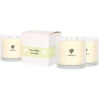Nicola Spring 3x 400g Soy Wax Scented Candles - Vanilla Sands Aromatherapy Jar Candle in Clear