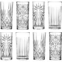 RCR Crystal 8 Piece Mixology Highball Glasses Set - 370ml - Pack of 2 in Clear