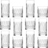 LAV 12 Piece Wave Glassware Set in Clear