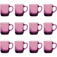 Duralex Versailles Glass Coffee Mugs - 260ml Cups - Pack of 12 in Purple