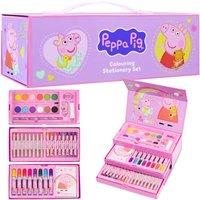 Peppa Pig Colouring Stationery Set Painting Drawing Supplies Gift in Purple