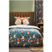 Catherine Lansfield 'Fox & Woodland Friends' Reversible Duvet Cover Set in Green | Size: Double