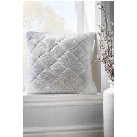 Catherine Lansfield 'Cosy Diamond' Cushion in Silver | Size: 43 cm x 43 cm