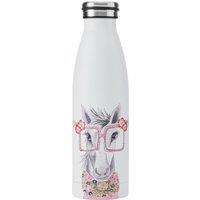 Mikasa Tipperleyhill Horse Double-Walled Stainless Steel Water Bottle, 500ml in White