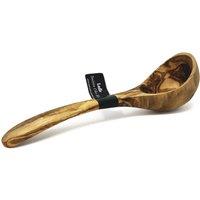 Verano Spanish Ceramics Olive Wood Natural Grained Rustic Kitchen Cookware Ladle (L) 25cm