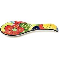 Verano Spanish Ceramics Classic Spanish Hand Painted Kitchen Dining Spoon Rest (L) 26cm Floral