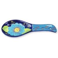 Verano Spanish Ceramics Classic Spanish Hand Painted Kitchen Dining Spoon Rest (L) 26cm in Blue