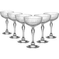 Bormioli Rocco America '20s Champagne Saucers - 230ml - Pack of 6 in Clear