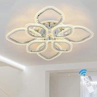 Garwarm 8-Head Modern Acrylic LED Ceiling Light Chandeliers with Remote in Clear