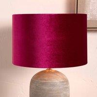 Ruma Fuchsia Pink Velvet Cylinder Lampshade for Table Lamps in Red | Size: 16 inches
