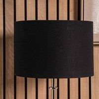 Ruma Black Self Lined Linen Drum Lamp Shade for Table Lamps & Floor Lamps | Size: 18 inches