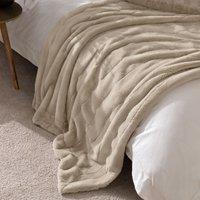 Paoletti Empress Faux Fur Throw in Beige | Size: 140 cm x 200 cm