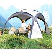 OUTSUNNY 3.5 x 3.5M Camping Gazebo, Outdoor Event Shelter Dome Tent Garden Sun Shelter Patio Spire Arc Pavilion Camp Sun Shade in Cream