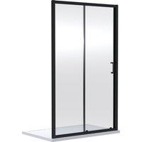 Balterley 6mm Toughened Safety Glass Sliding Shower Door 1900 x 1400mm Black